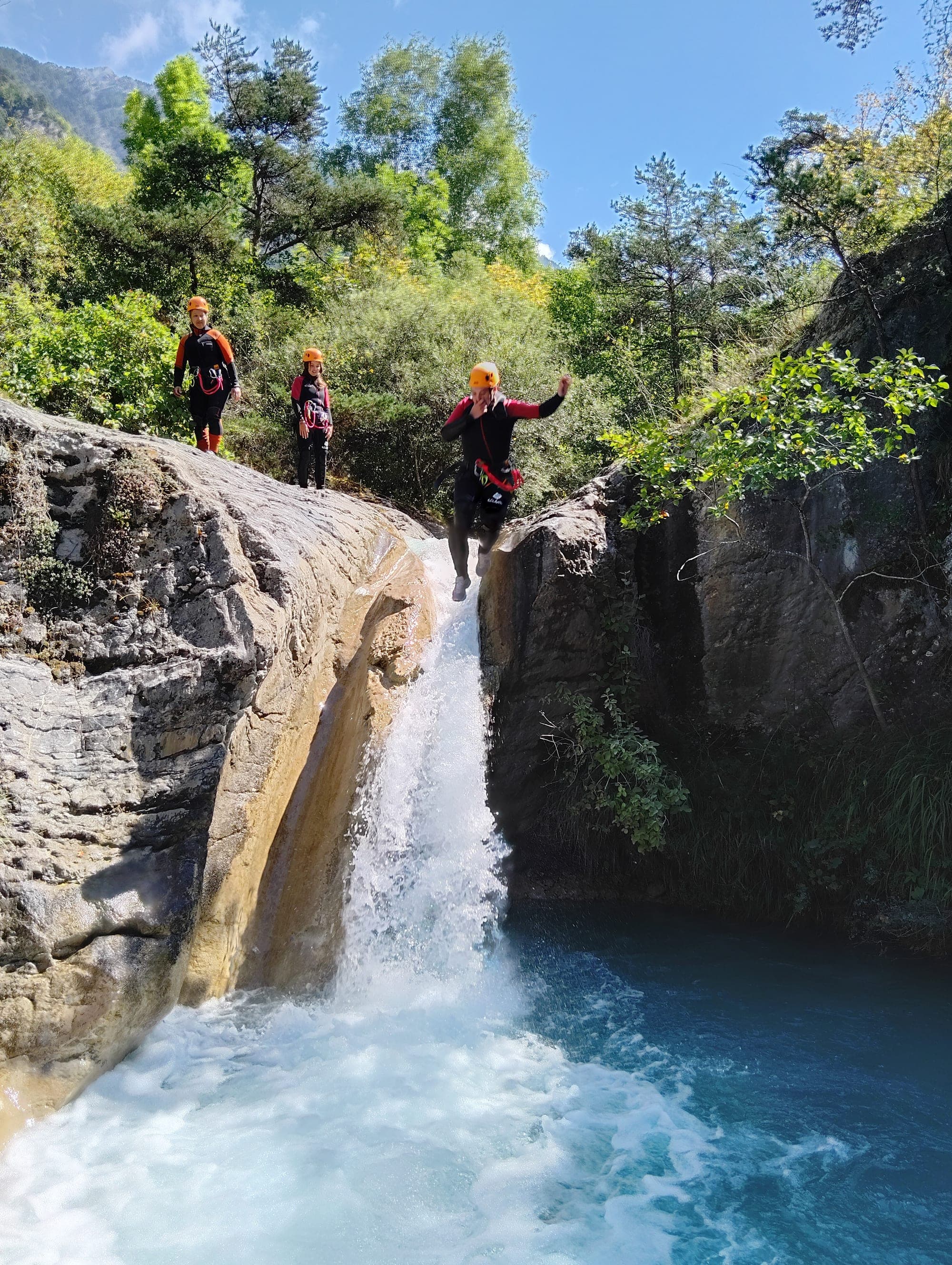 Scivolo naturale nel canyon Costekid a Méolans-Revel