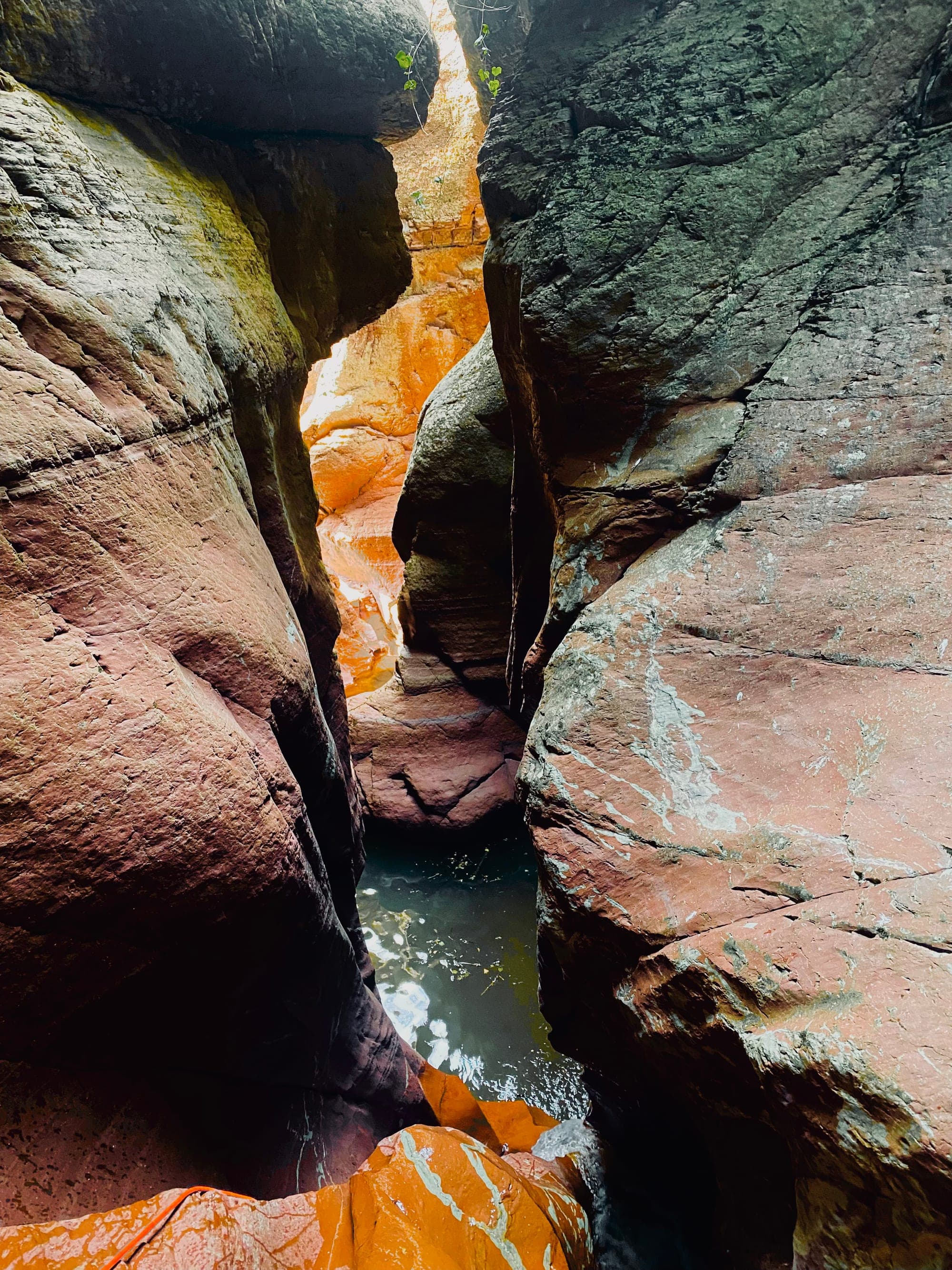 High-pressure rappel in a committing Alps canyon